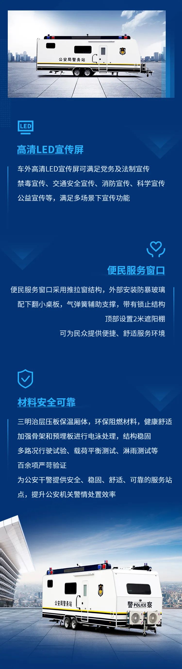永利皇宫官网拖挂式方舱警务站——全能警务站点，全程守护平安中国